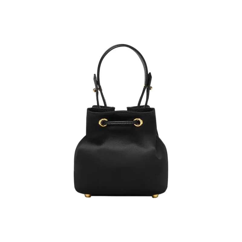 FANSIZHE Lambskin Bucket Bag, Shoulder Bag, Crossbody Bag, Handbag Women's Black-2