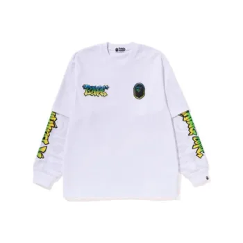 A BATHING APE Lux Sport Pattern Oversized Double Long Sleeve Tee