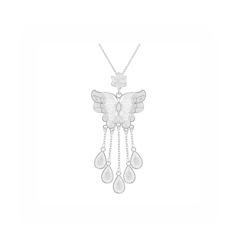Ancient Jewelry S999 Fine Silver Necklaces Women's-0