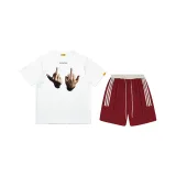 A4689-DX White+Burgundy Pants