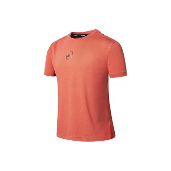 QIAODAN T Shirts Men Burnt Sienna Heather Gray