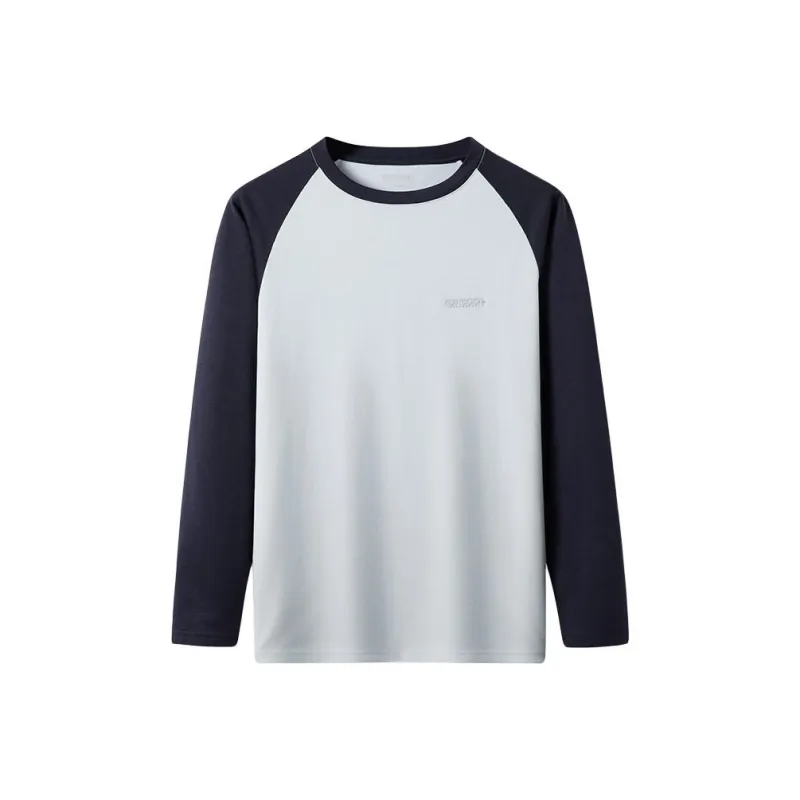 OUTDOOR PRODUCTS Raglan Sleeve T Shirt Men's Glacier Gray/Navy Blue-0