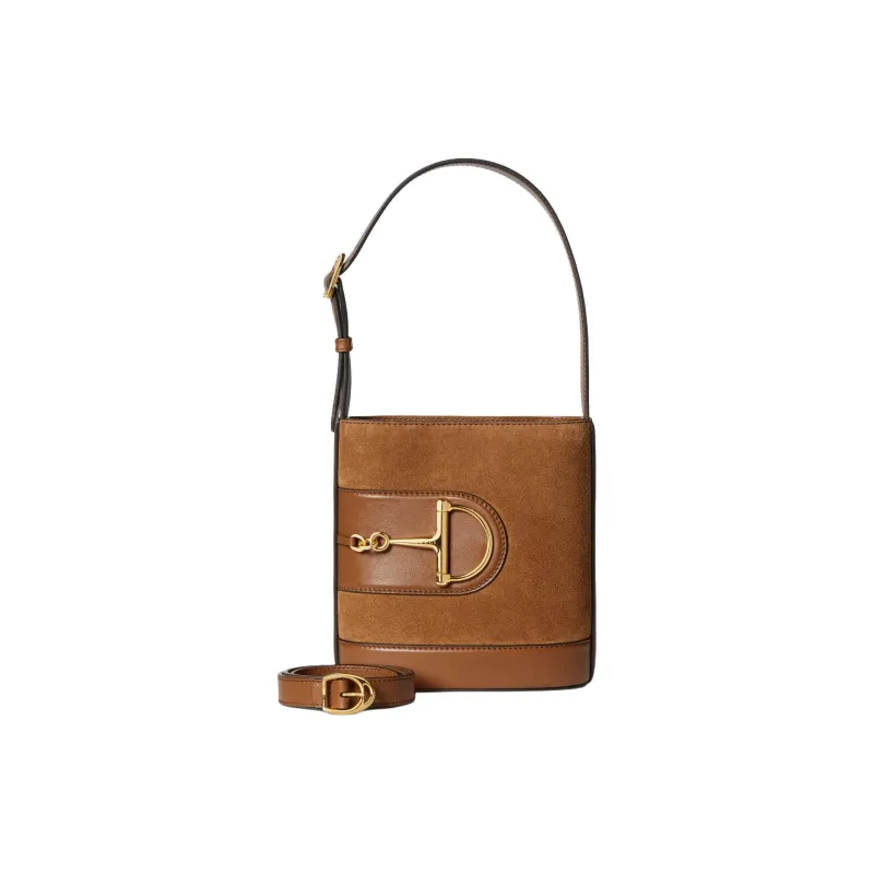 GUCCI Suede Bucket Bag, Portable Crossbody Bag, Shoulder Bag Mini Women's Brown-1