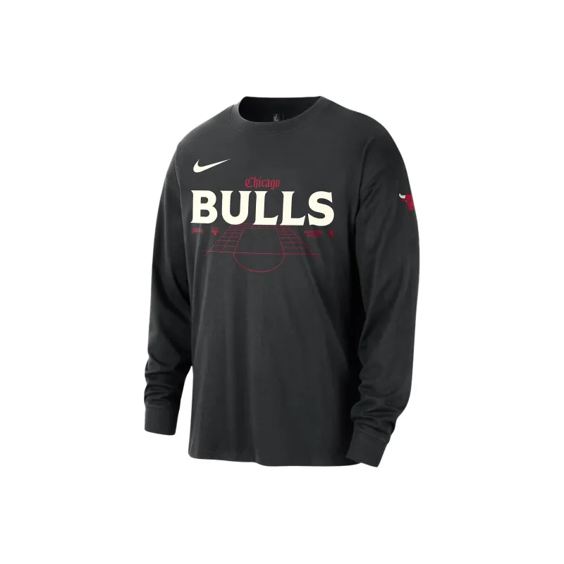 Nike Chicago Bulls Men's Nike Nba Long Sleeve Max90 T Shirt-0