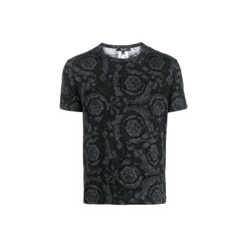 VERSACE Baroque Printed Crewneck T Shirt