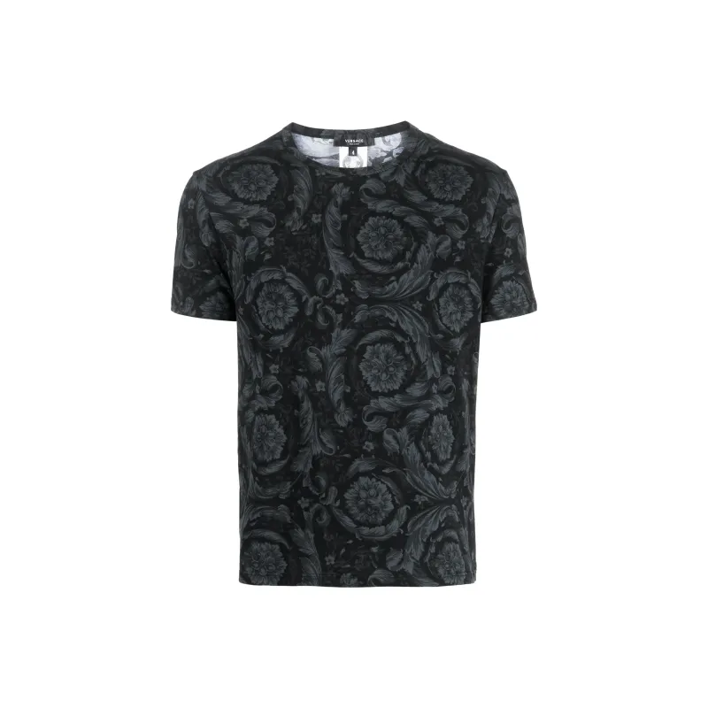 VERSACE Baroque Printed Crewneck T Shirt-0