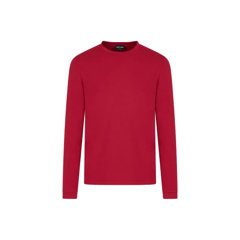 GIORGIO ARMANI Stretch Viscose Jersey Jumper With Crew Neck And Long Sleeves-0