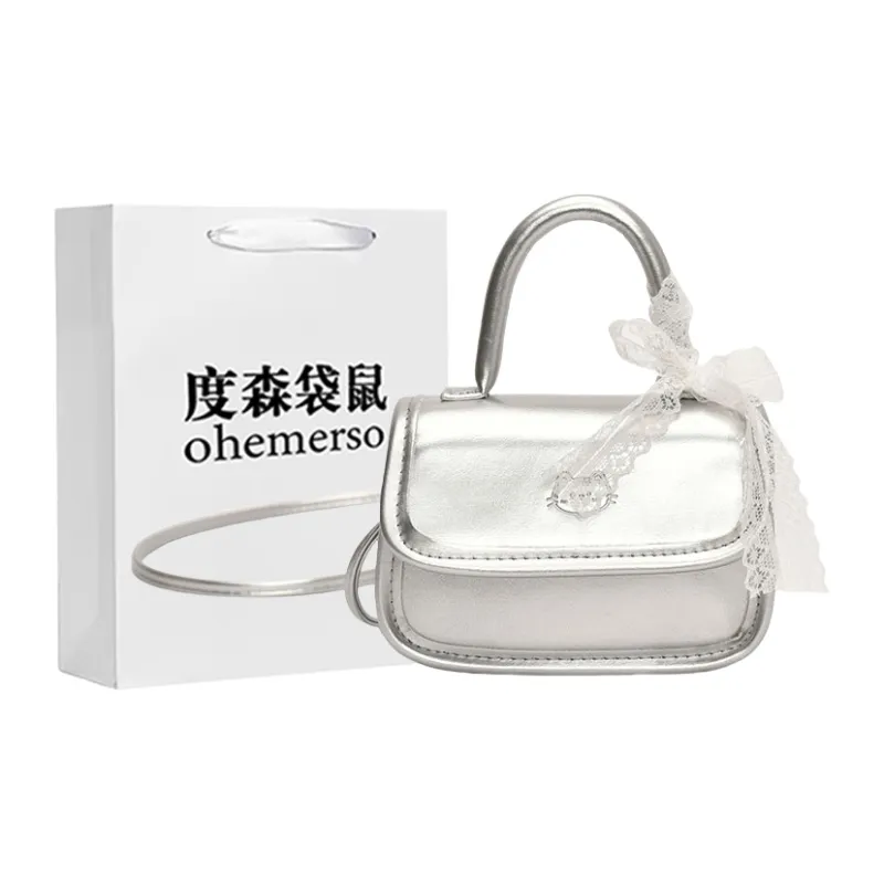 Dusen Kangaroo PU Crossbody Bag Regular Women's White/Silver/Black/Blue/Pink-10