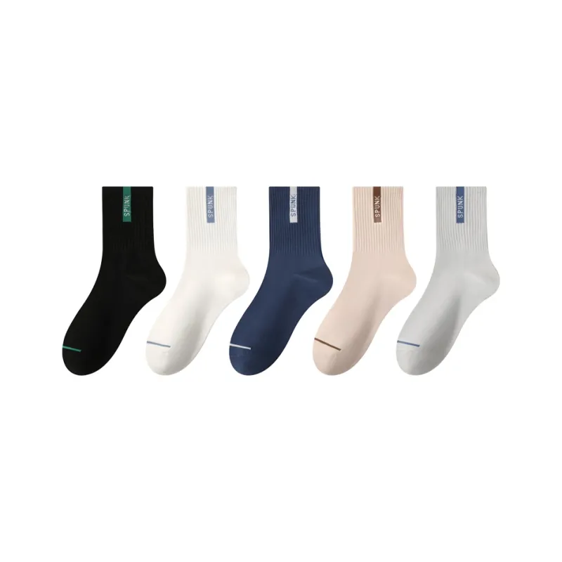 PLANDOO Mid Calf Socks Unisex 5 Pack-0