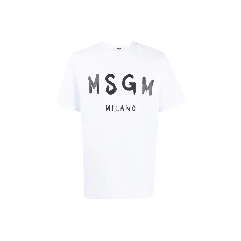 MSGM Logo print Cotton T shirt Dress-0
