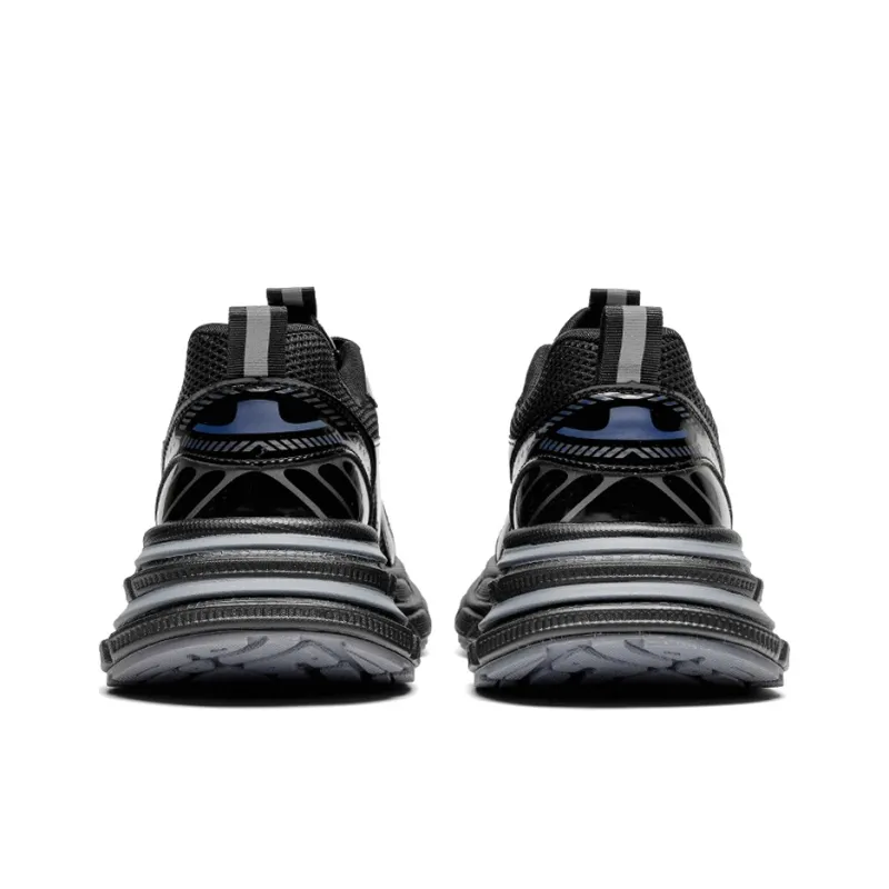 NFL Sneaker Lightweight And Breathable Low Top Chunky Sneakers Men's Black-5