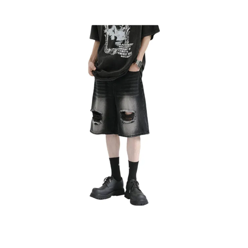 PAINT STAIN Denim Shorts Unisex-9