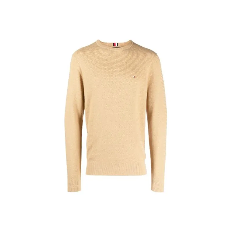 Tommy Hilfiger Logo embroidered Knitted Cotton Jumper-0