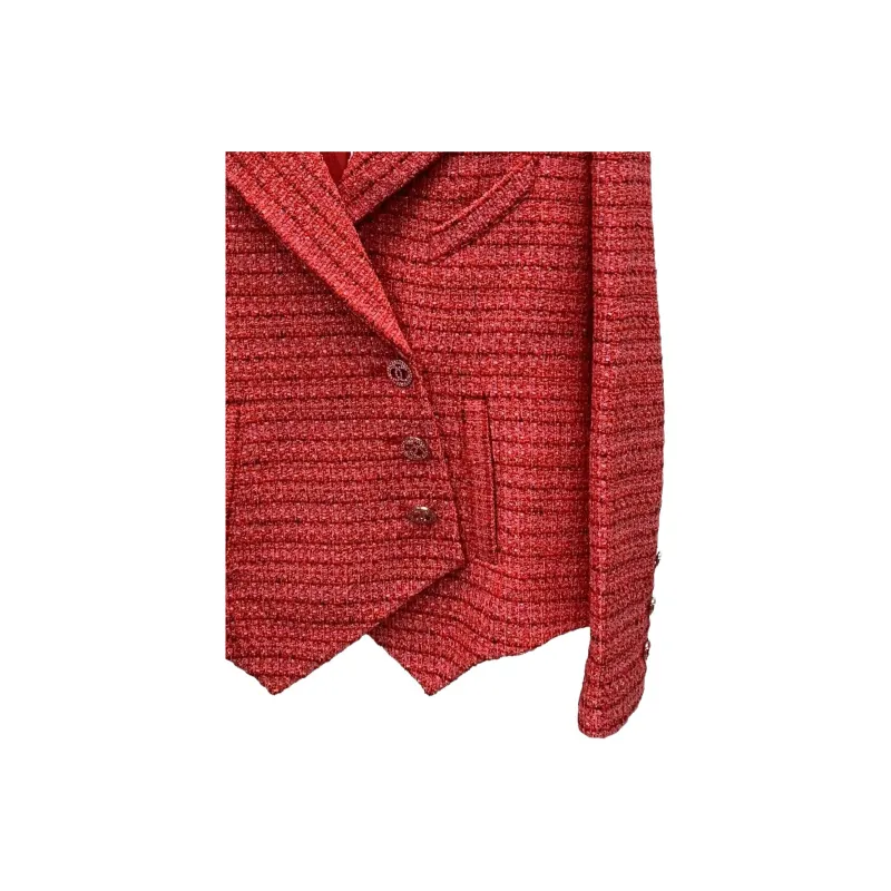 CHANEL 20P Jackets & Coats Women's Watermelon Red-2