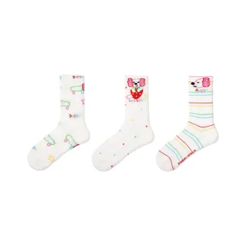 Vine Color Mid Calf Socks Unisex 3 Pack Strawberry Abundance