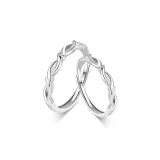 Plain Band Intertwined Love Couple Rings