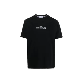 STONE ISLAND Logo print Cotton T shirt