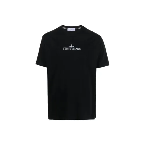 STONE ISLAND Logo print Cotton T shirt