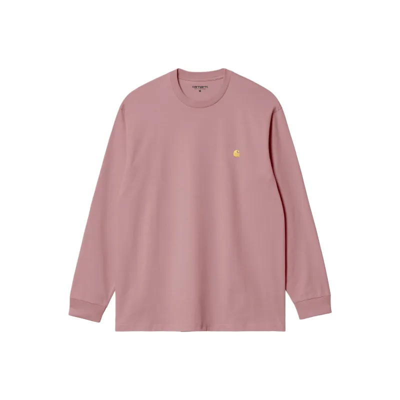 Carhartt WIP L/S Chase Long Sleeve T Shirt Chase T Shirt Men's Pink-0