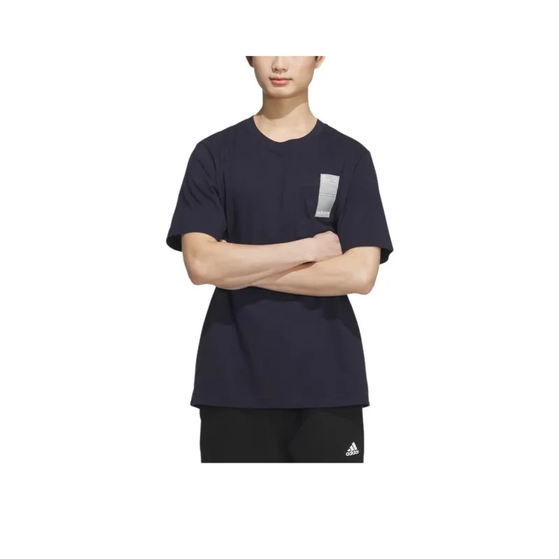 Adidas SMALL LINEAR LOGO POCKET TEE Black-0