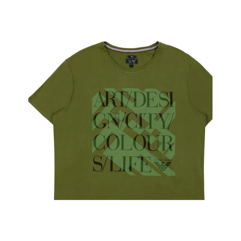 ARMANI JEANS T Shirts Men Army Green-2