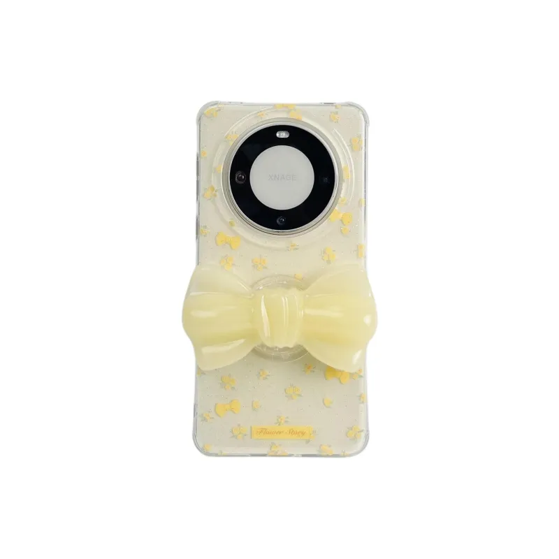 Sopi Acrylic Material Floral 3D Effect Bowknot Phone Cases Compatibility  Huawei Mate 70/60/50 Pro/Pura 70/70 Pro+-0