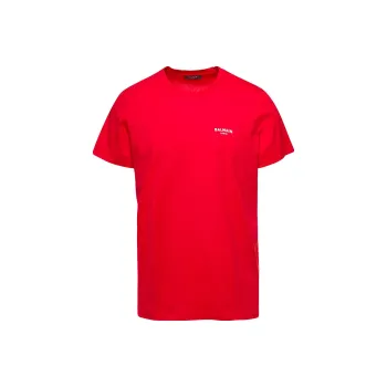BALMAIN Logo Printed Crewneck T Shirt