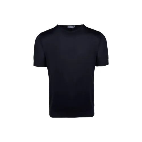 JOHN SMEDLEY T Shirts Men Marine Blue