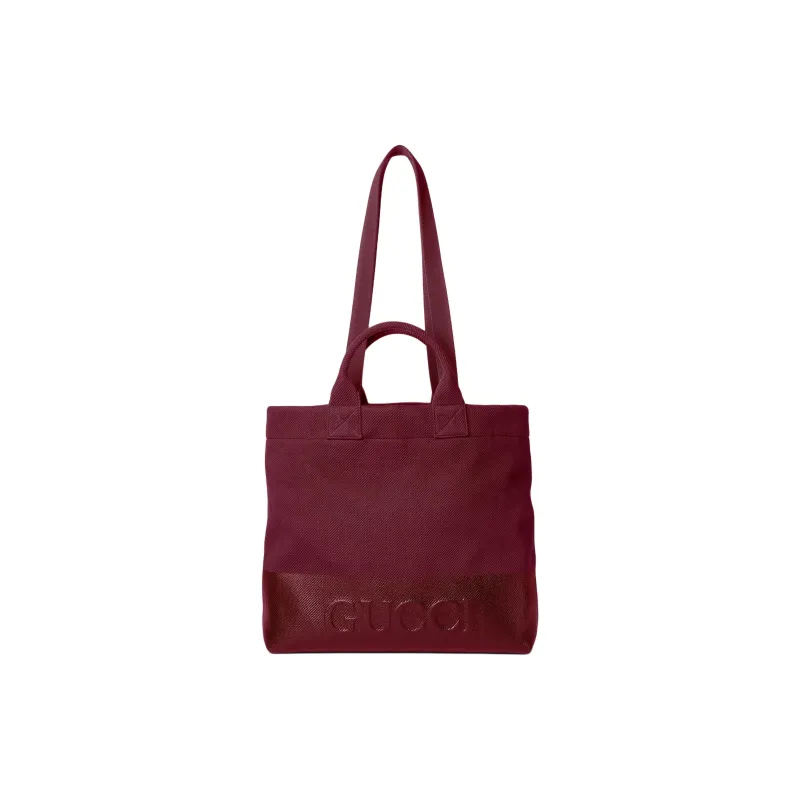 GUCCI Canvas Tote Bag Shopping Bag Shoulder Bag Handbag Unisex Red-1