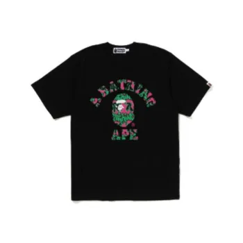 A BATHING APE Graffiti Pattern College Tee