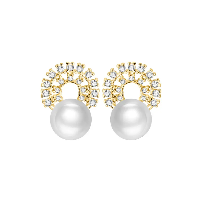 Andaozi Pearl Stud Earrings Women's-5