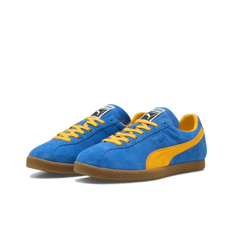 PUMA Brasil Anti Slip Wear Resistant Low Top Skateboard Shoes Unisex Blue Yellow-2