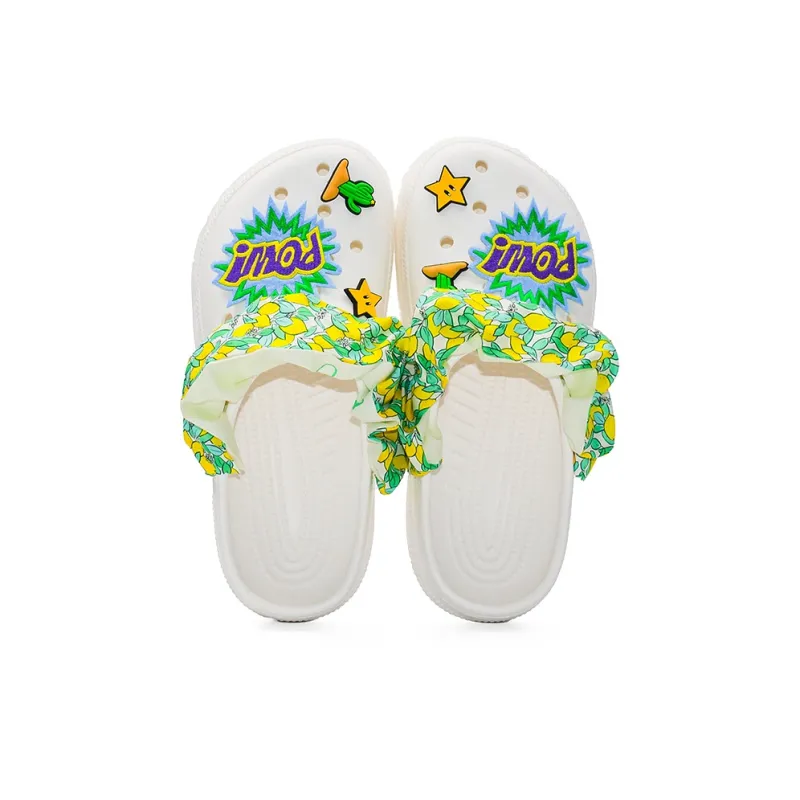 OUBT Niche Hip Hop Style, Explosive Citrus Lemon Clogs Men's White-2