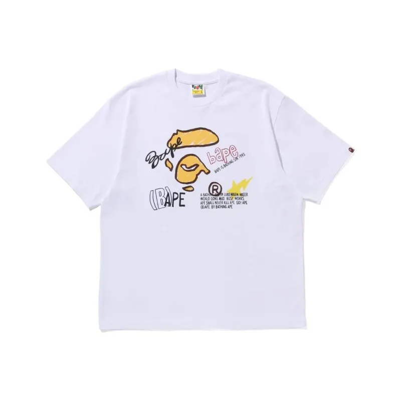 A BATHING APE Hand Draw Graphic Relaxed Fit Tee-0