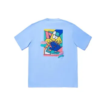 LiNing x Pablo Ientile Drop Shoulder Sleeve T Shirt Unisex Bright Sky Blue