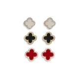 Four-Leaf Clover Stud Earrings-Set