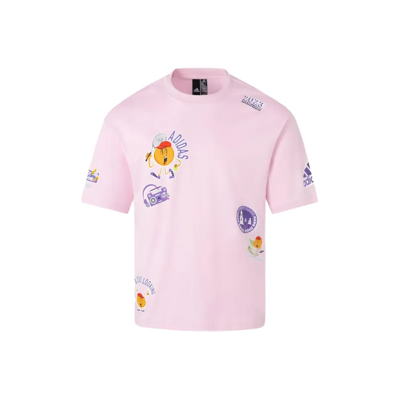 Adidas T Shirt Unisex Clear Pink-0