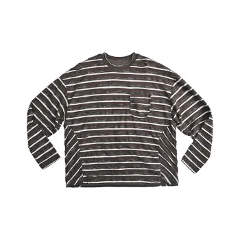 NST NONSTOP T Shirts Unisex Gray White Stripes