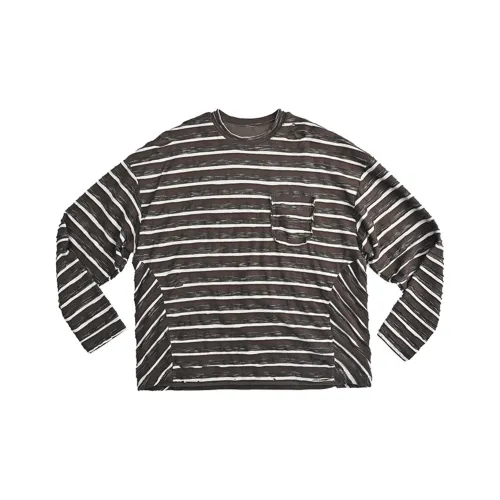 NST NONSTOP T Shirts Unisex Gray White Stripes