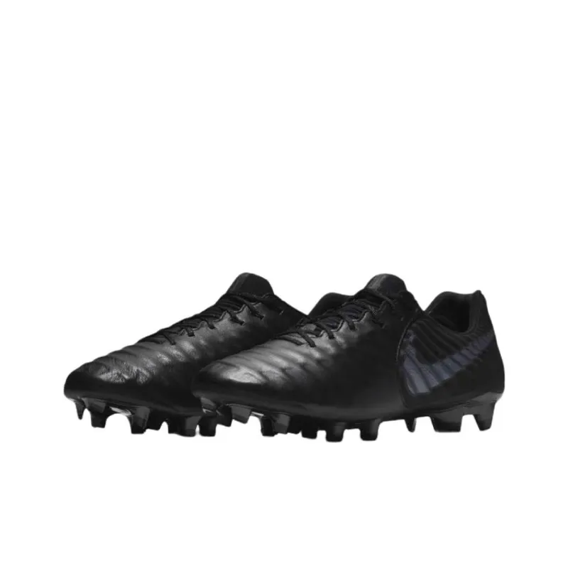 Nike Tiempo Legend 7 Elite FG Rubber Long Studs Anti Slip Wear Resistant Soccer Shoes Men's Black-2