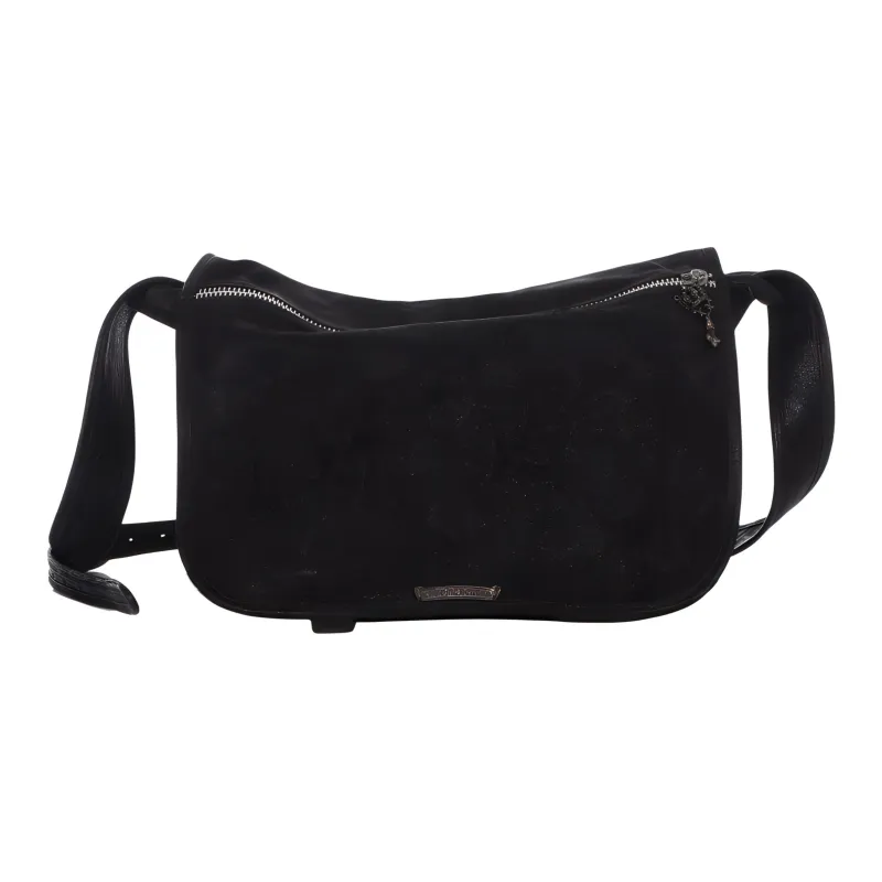 Chrome Hearts Leather Shoulder Bag Crossbody Bag Women's Black-0