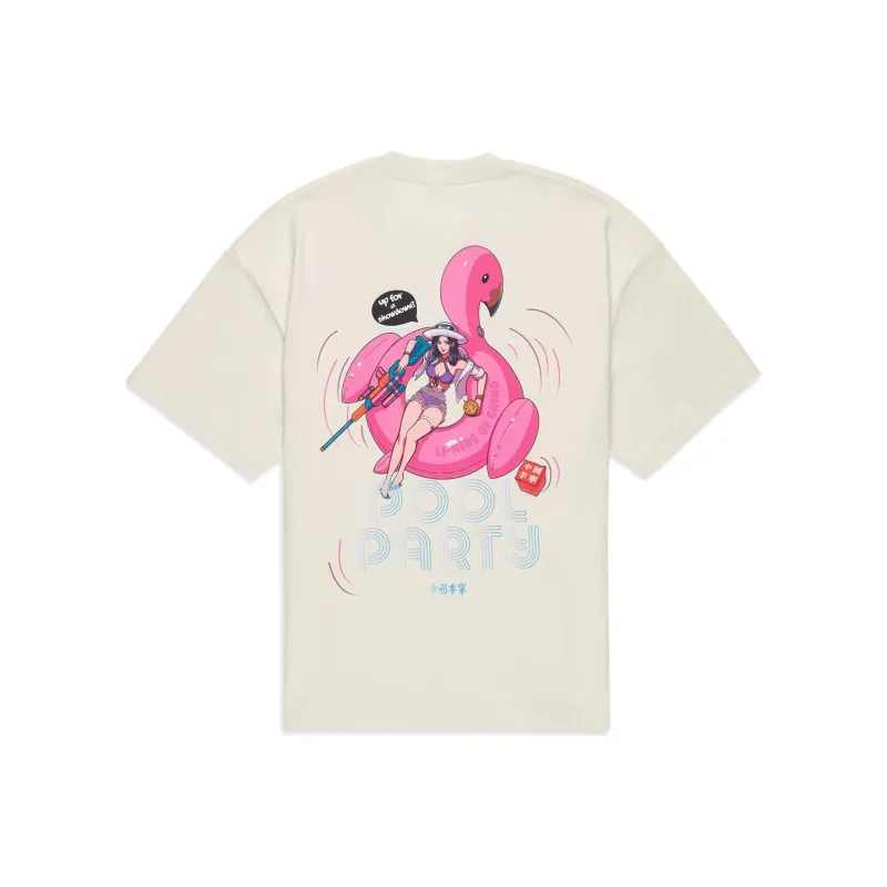 LiNing Li Ning X League Of Legends Pool Party Co branded Series T Shirts Unisex Ecru-0