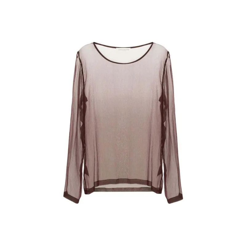 DRIES VAN NOTEN Plissé Silk Shirt-0