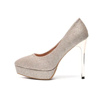 Be Good Slim Heel High Heels 12cm Women's Silver/Gold Gift Box Set