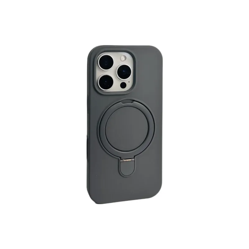 Sopi Silicone Material Solid Color Magnetic Stand Phone Cases Compatible With IPhone 16/15 Pro Max/Apple 13/14 Pro/Max-41