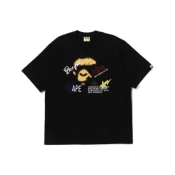 A BATHING APE Hand Draw Graphic Relaxed Fit Tee