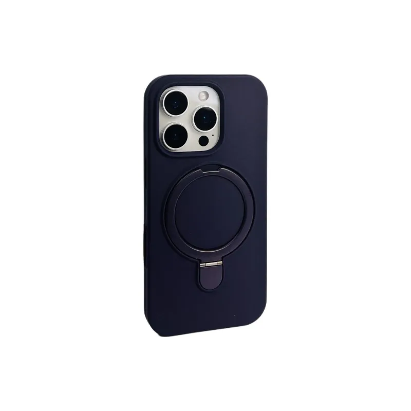 Sopi Silicone Material Solid Color Magnetic Stand Phone Cases Compatible With IPhone 16/15 Pro Max/Apple 13/14 Pro/Max-6
