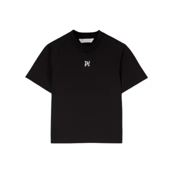 PALM ANGELS Pa Monogram Embroidered Crewneck T Shirt