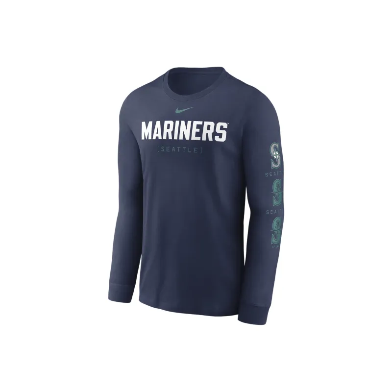 Nike Seattle Mariners Repeater T-Shirt Men's Marine Blue-0