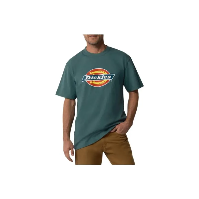 Dickies Short Sleeve Tri-Color Logo Graphic T-Shirt Men's Green-0